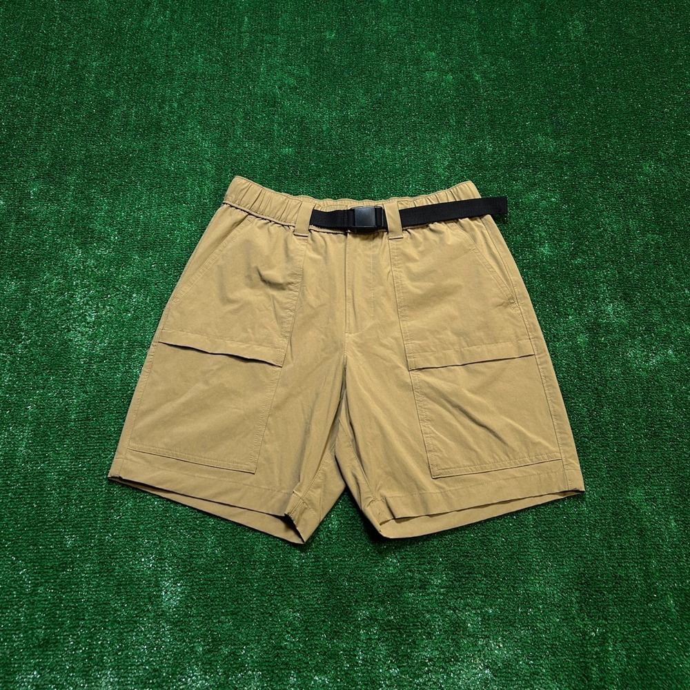 Sonoma Outdoor Cargo Shorts Mens 32 Khaki Tan Nylon Stretch Belted Elastic